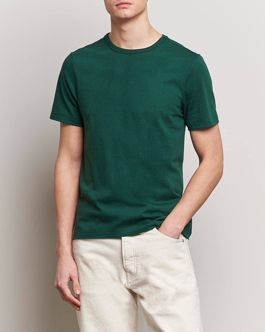 Herre | T-Shirts | Merz b. Schwanen | 1950s Classic Loopwheeled T-Shirt Classic Green