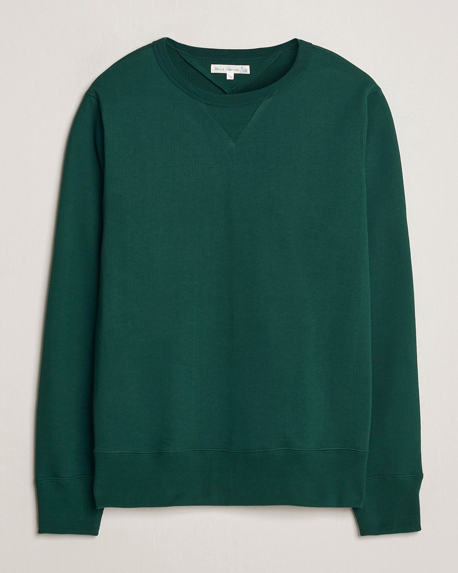 Herre | Gensere | Merz b. Schwanen | Organic Cotton Crew Neck Sweatshirt Classic Green