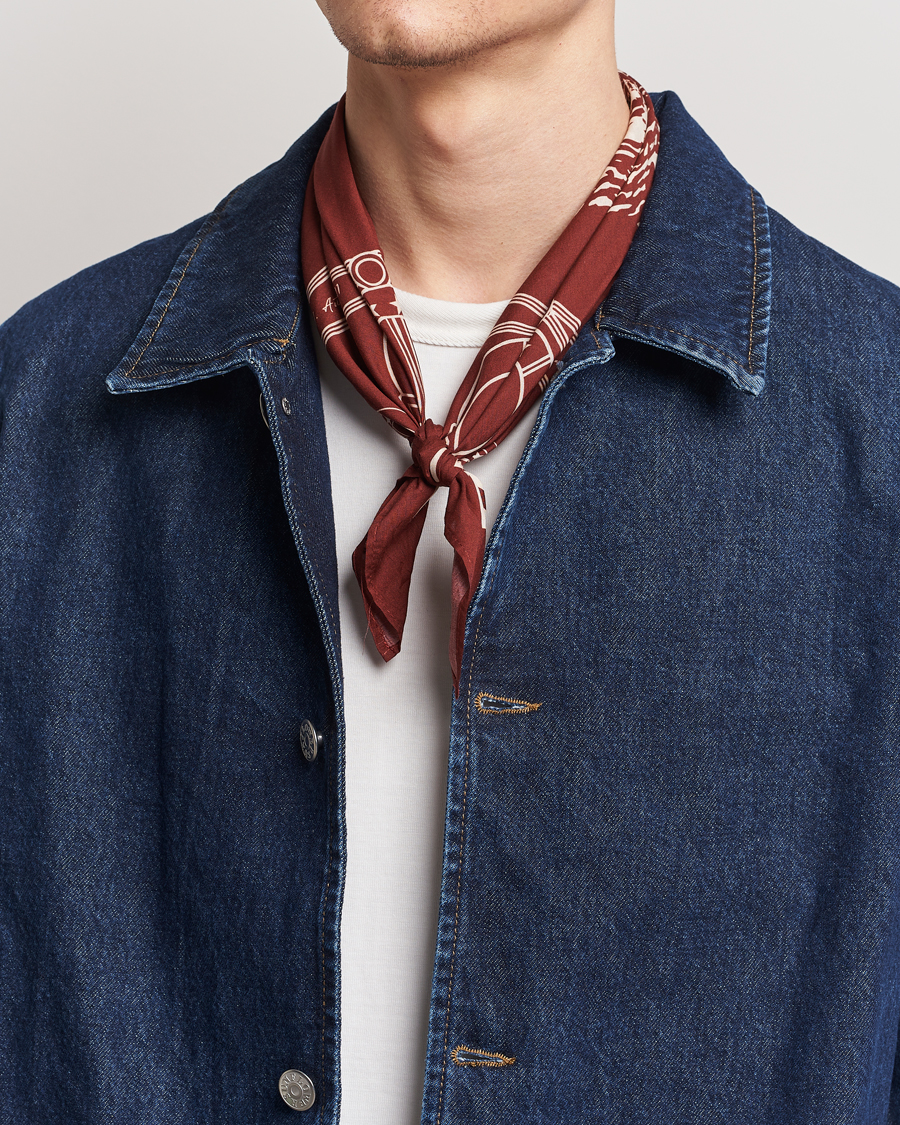 Men | Dress Scarves | Merz b. Schwanen | Cotton Bandana Chestnut