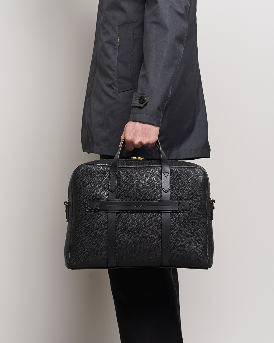 Herre | Dokumentvesker | Mismo | Aspire Pebbled Leather Briefcase Black