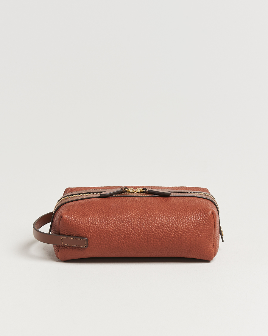 Herre | Vesker | Mismo | Groom Pebbled Leather Washbag Tabac/Cuoio