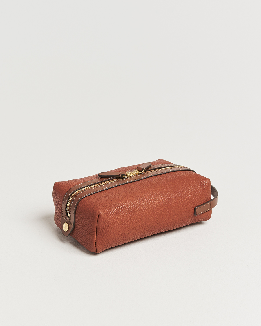 Herre | Vesker | Mismo | Groom Pebbled Leather Washbag Tabac/Cuoio