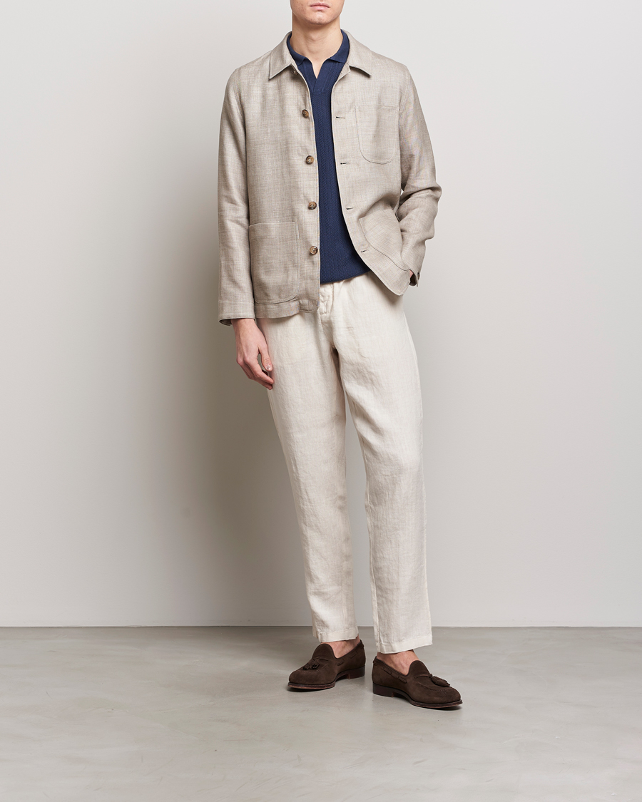 Herre | Bukser | Altea | Linen Drawstring Pants Beige