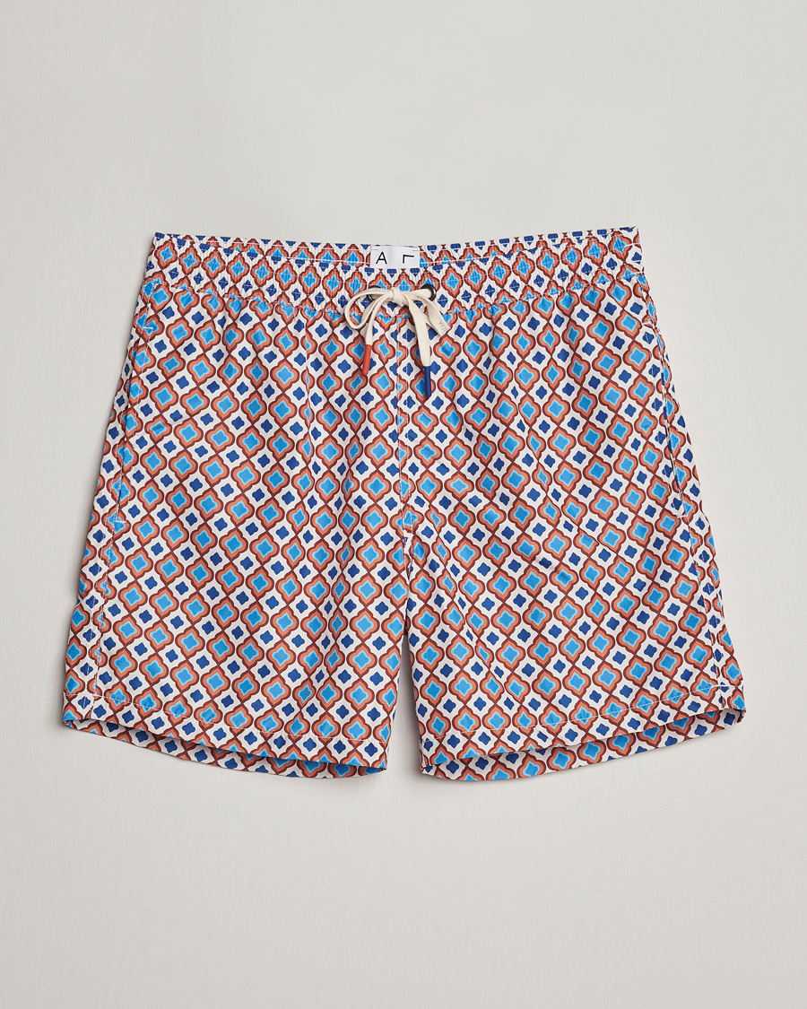Herre | Badeshorts | Altea | Printed Swim Shorts Blue/Orange
