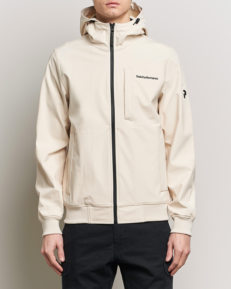 Herre |  | Peak Performance | Softshell Hooded Jacket Sand Fog