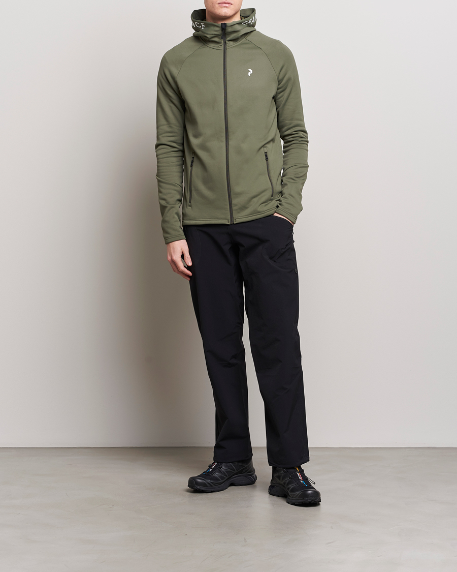 Herre | Gensere | Peak Performance | Rider Hooded Full Zip Pine Needle