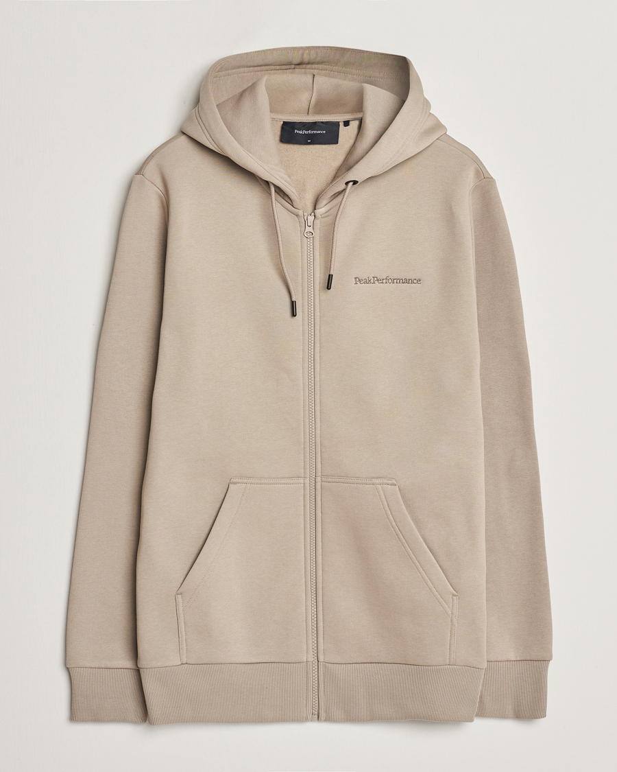 Herre | Gensere | Peak Performance | Original Logo Full Zip Hoodie Avid Beige