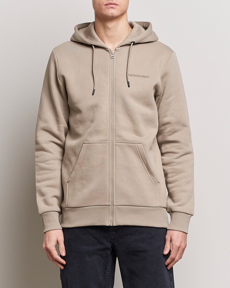 Herre | Lojalitetstilbud | Peak Performance | Original Logo Full Zip Hoodie Avid Beige