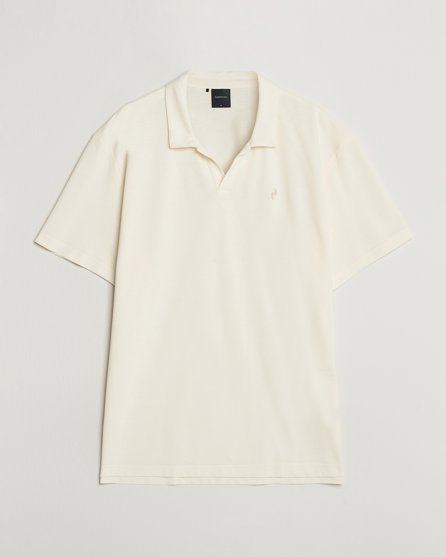 Herre | Pikéer | Peak Performance | Cotton Coolmax Open Collar Polo Vintage White