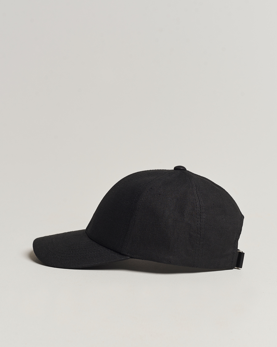 Herre |  | Varsity Headwear | Linen Baseball Cap Licorice Black