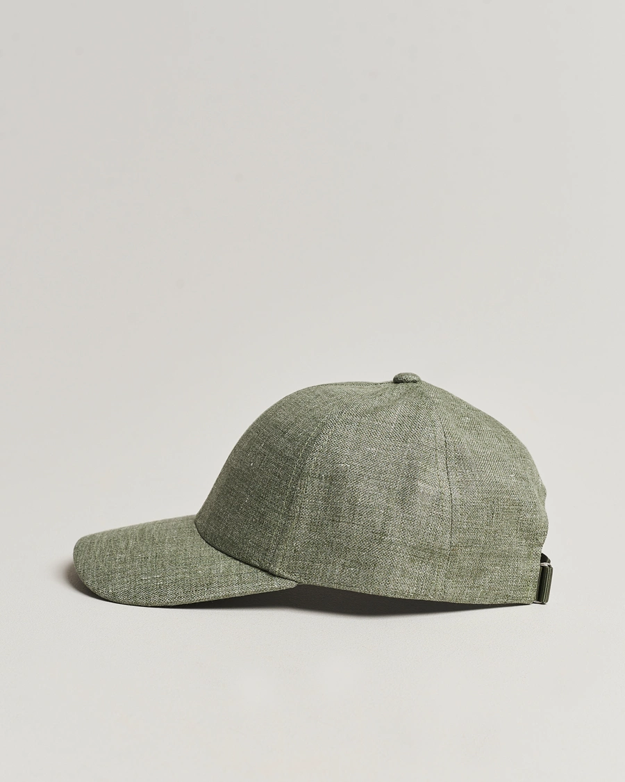 Herre | Contemporary Creators | Varsity Headwear | Linen Baseball Cap Pistachio Green