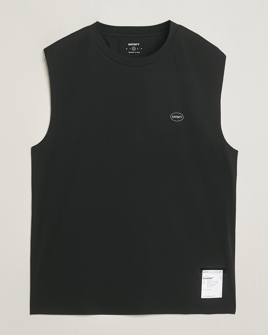Herre | T-Shirts | Satisfy | AuraLite Muscle Tee Black