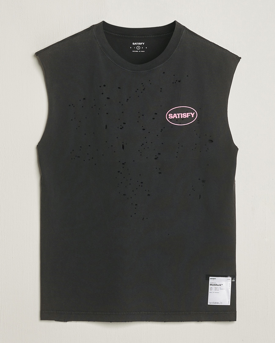 Herre | T-Shirts | Satisfy | MothTech Muscle Tee Aged Black