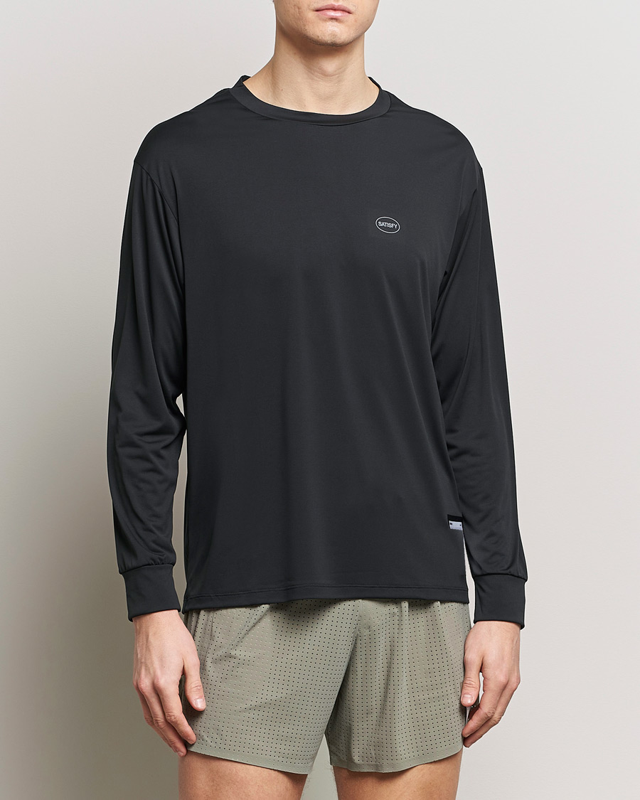 Herre | Svarte t-skjorter | Satisfy | AuraLite Long Sleeve T-Shirt Black