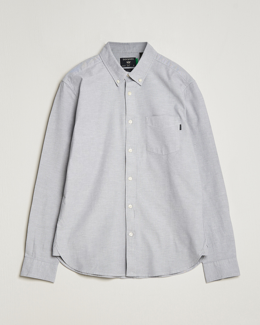 Herre | Skjorter | Dockers | Cotton Stretch Oxford Shirt Medium Grey Heather