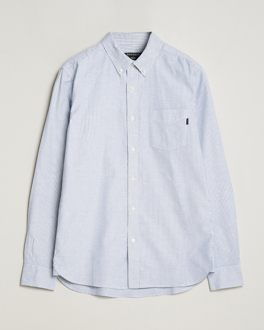 Herre | Skjorter | Dockers | Cotton Stretch Oxford Shirt Striped Delft