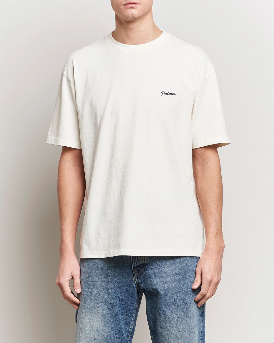 Herre | T-Shirts | Palmes | Dyed T-Shirt Off White