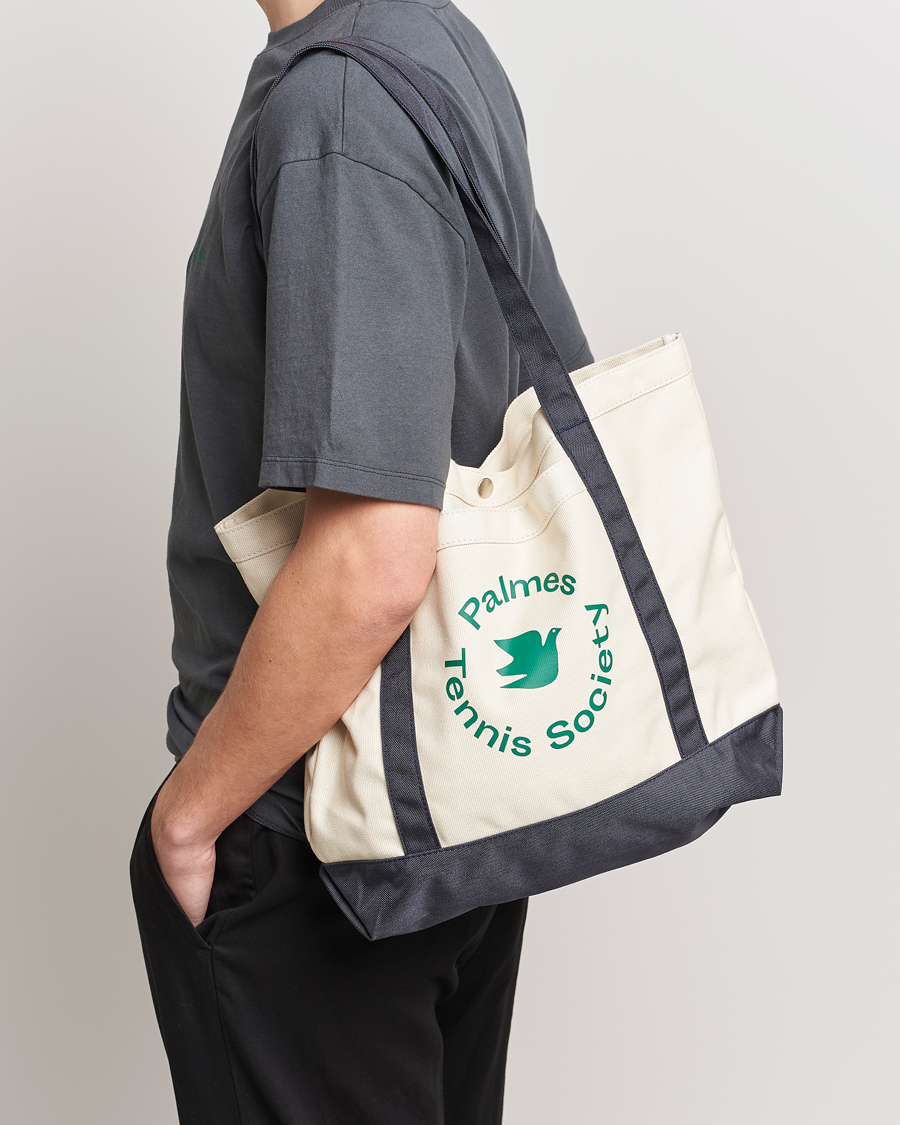Herre | Palmes Society Tote Bag White/Navy | Palmes | Society Tote Bag White/Navy