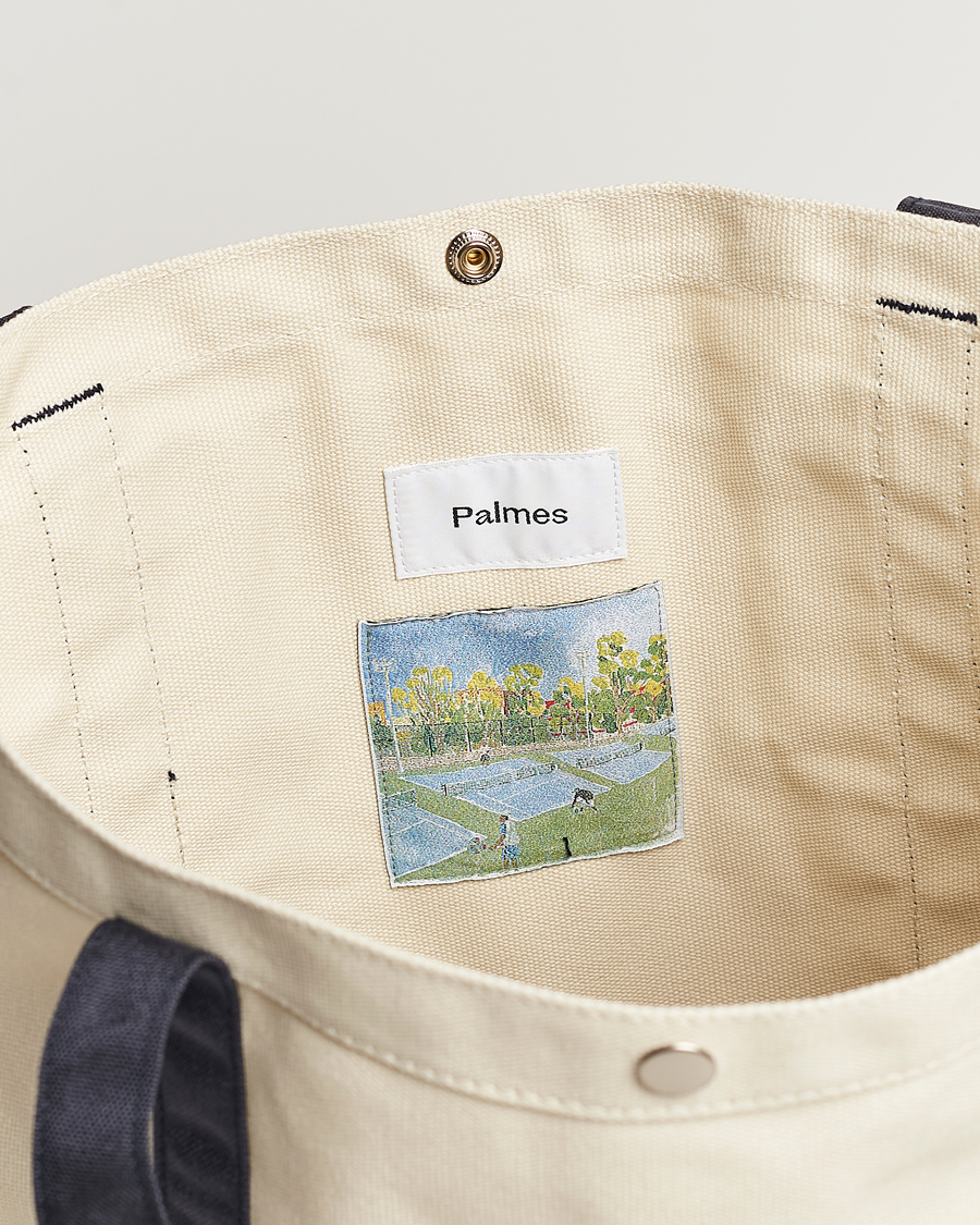 Herre | Palmes Society Tote Bag White/Navy | Palmes | Society Tote Bag White/Navy