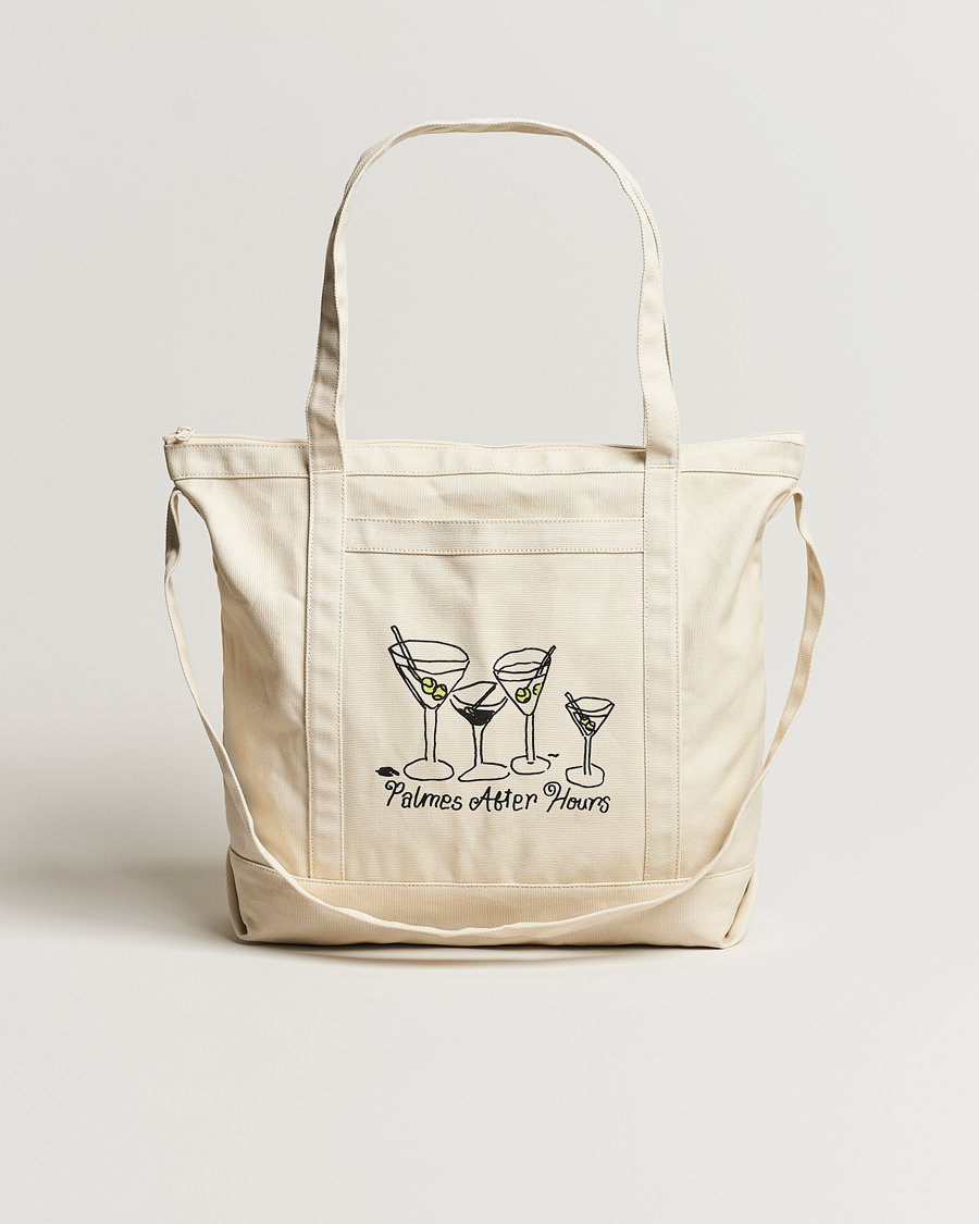 Herre | Palmes Martini Zip Tote Bag Off White | Palmes | Martini Zip Tote Bag Off White