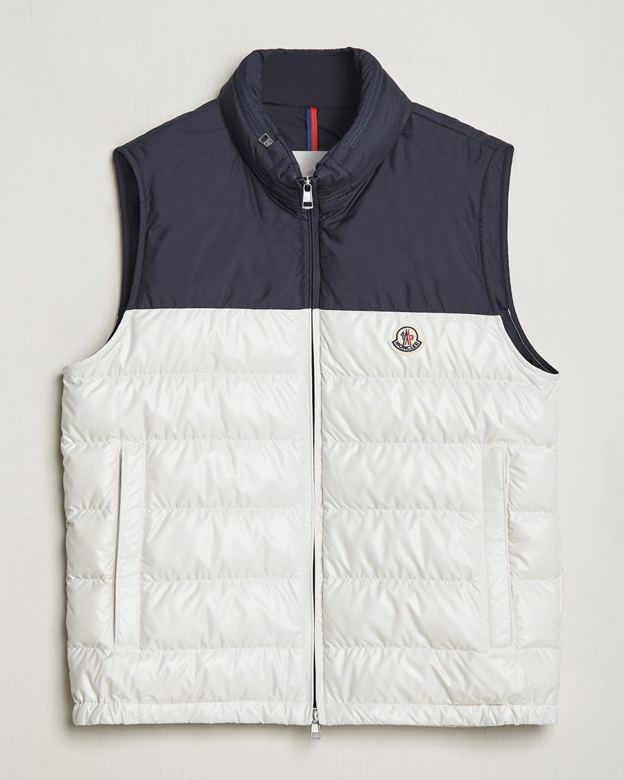 Herre | Jakker | Moncler | Cerces Down Vest Off White/Navy
