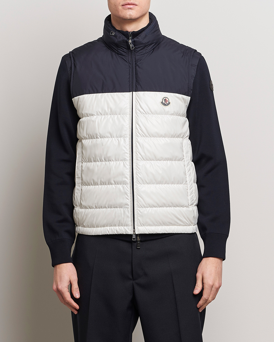 Herre | Høstjakker | Moncler | Cerces Down Vest Off White/Navy