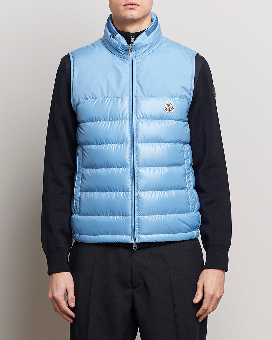 Herre | Moderne jakker | Moncler | Cerces Down Vest Light Blue