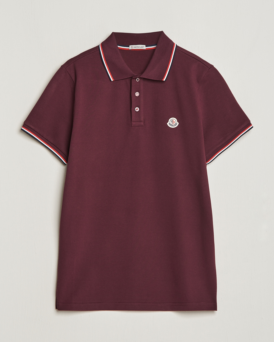 Herre | Pikéer | Moncler | Contrast Rib Polo Burgundy