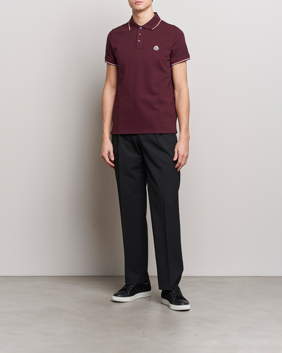 Herre | Pikéer | Moncler | Contrast Rib Polo Burgundy