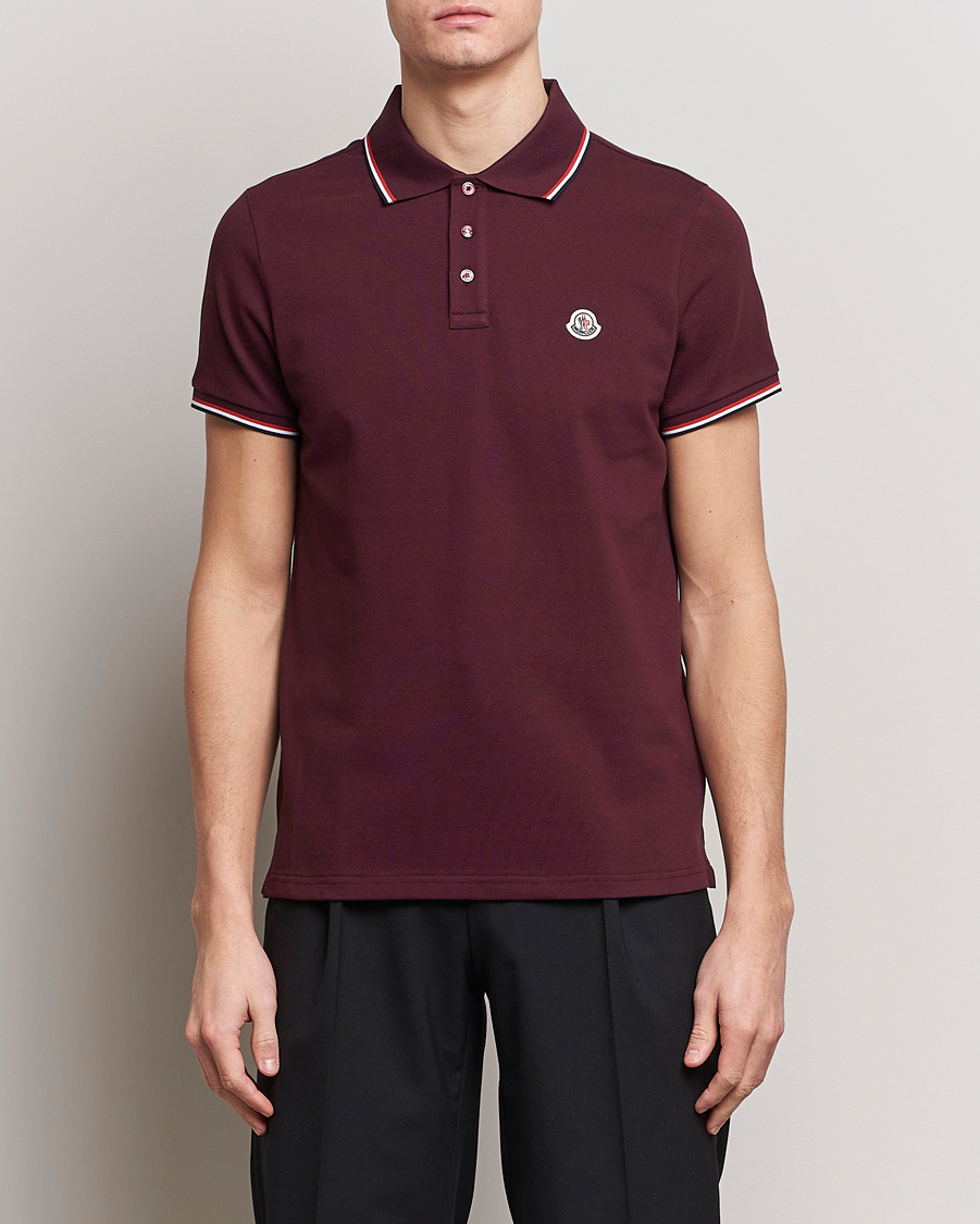 Herre | Klær | Moncler | Contrast Rib Polo Burgundy