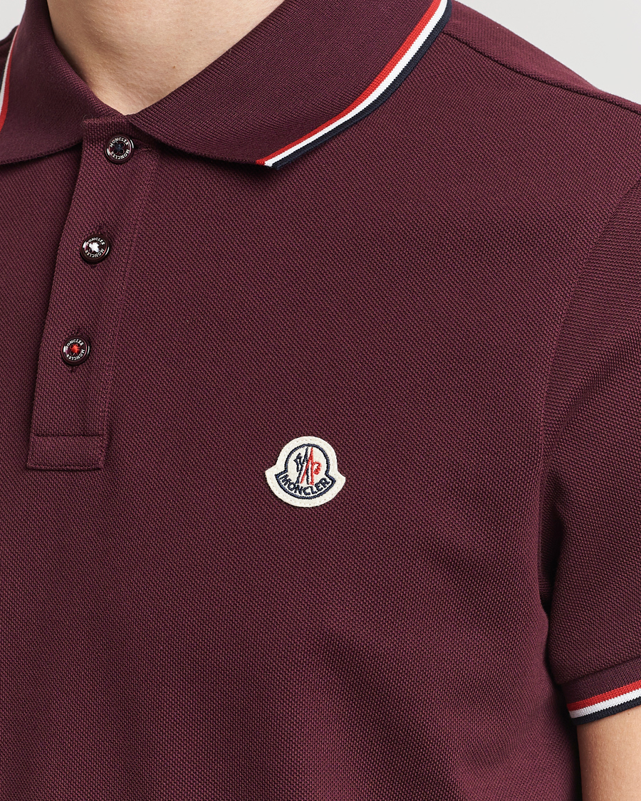 Herre | Pikéer | Moncler | Contrast Rib Polo Burgundy