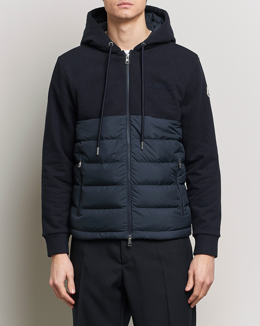 Herr |  | Moncler | Down Panel Cardigan Jacket Navy