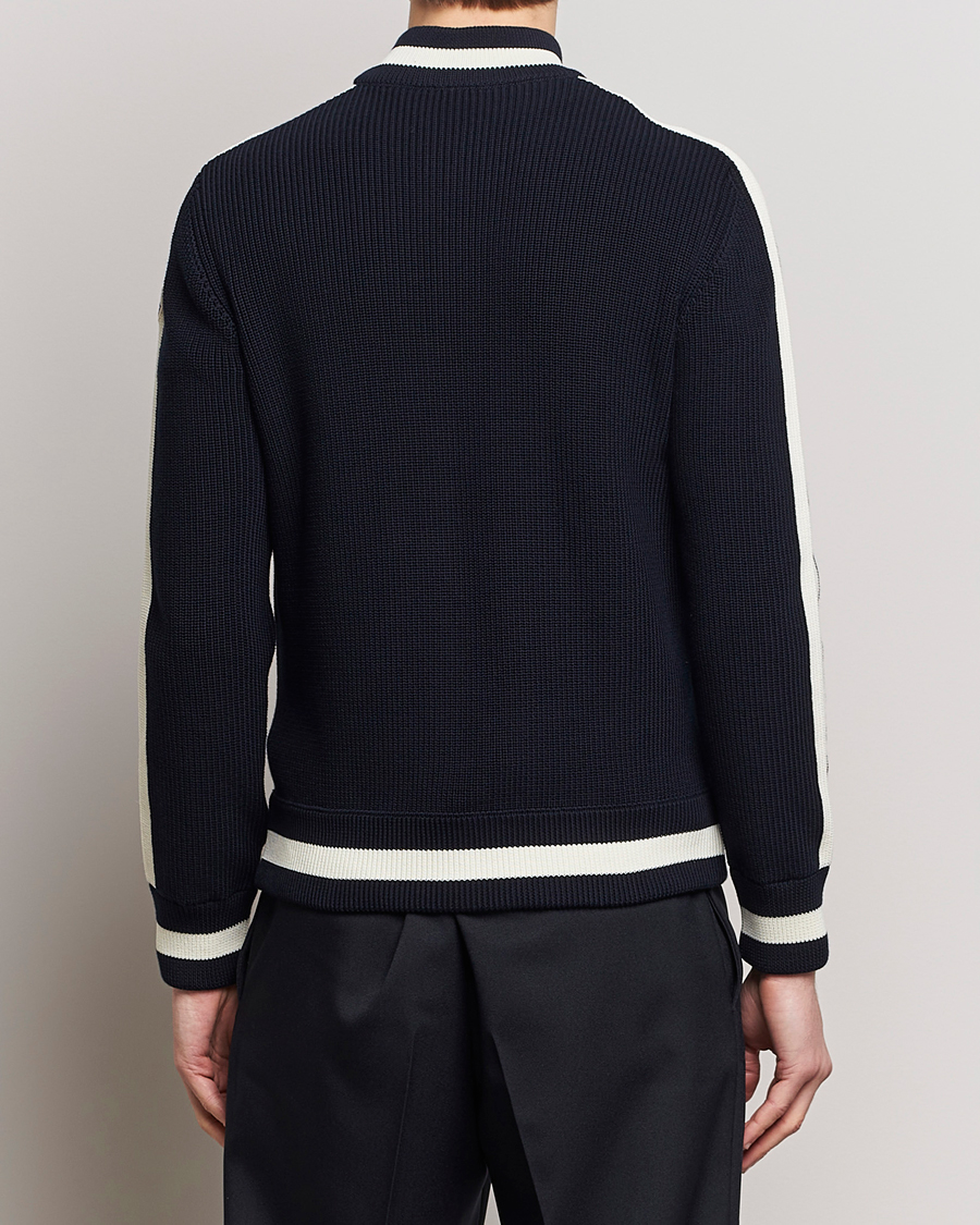 Herre | Gensere | Moncler | Contrast Rib Padded Cardigan Navy