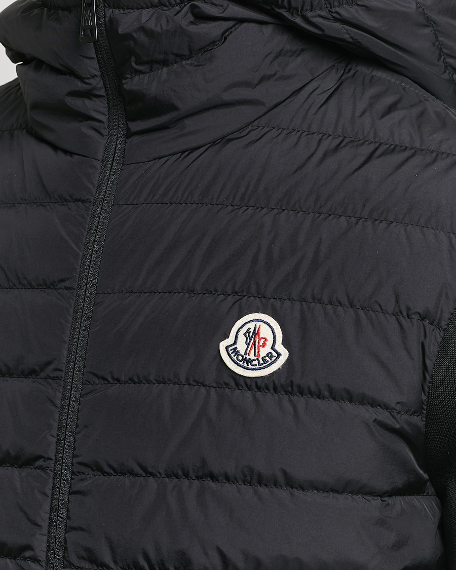 Herre | Gensere | Moncler | Hooded Hybrid Zip Cardigan Black