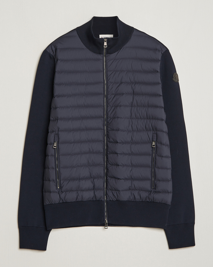Herre | Gensere | Moncler | Light Hybrid Zip Jacket Navy
