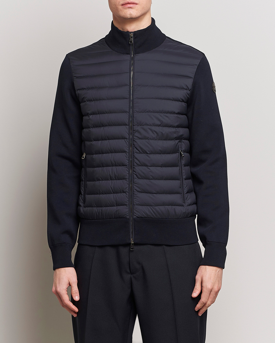 Herre | Luxury Brands | Moncler | Light Hybrid Zip Jacket Navy