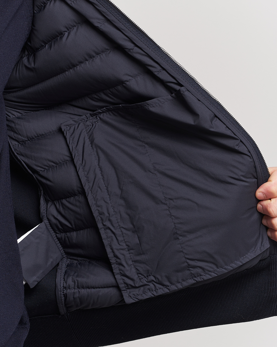 Herre | Gensere | Moncler | Light Hybrid Zip Jacket Navy