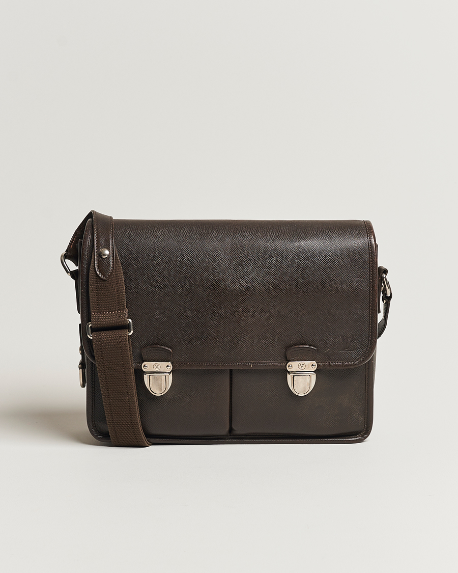 Herre | Louis Vuitton Pre-Owned Alexei Leather Messenger Bag Leather Brown | Louis Vuitton Pre-Owned | Alexei Leather Messenger Bag Leather Brown