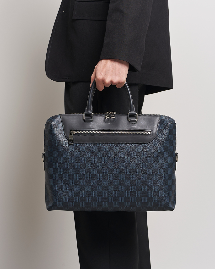 Herre | Louis Vuitton Pre-Owned Porte-Documents Jour Briefcase Damier Navy | Louis Vuitton Pre-Owned | Porte-Documents Jour Briefcase Damier Navy