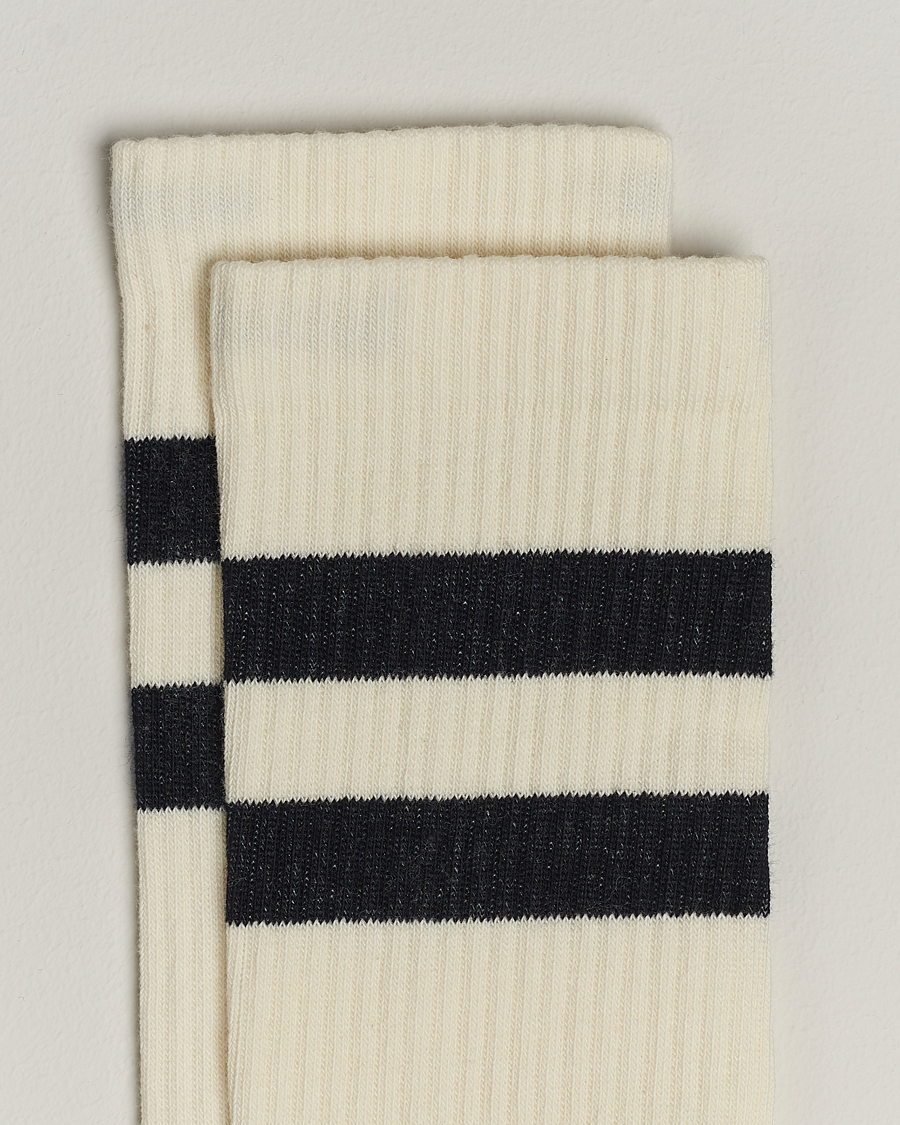 Herre | Undertøy | Sweyd | Two Stripe Cotton Socks White/Black