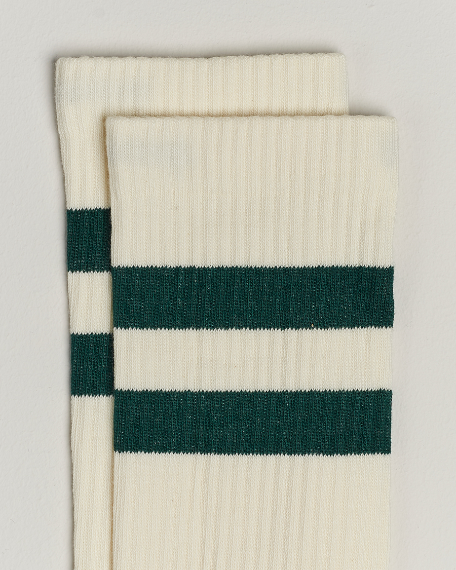 Herre | Klær | Sweyd | Two Stripe Cotton Socks White/Green