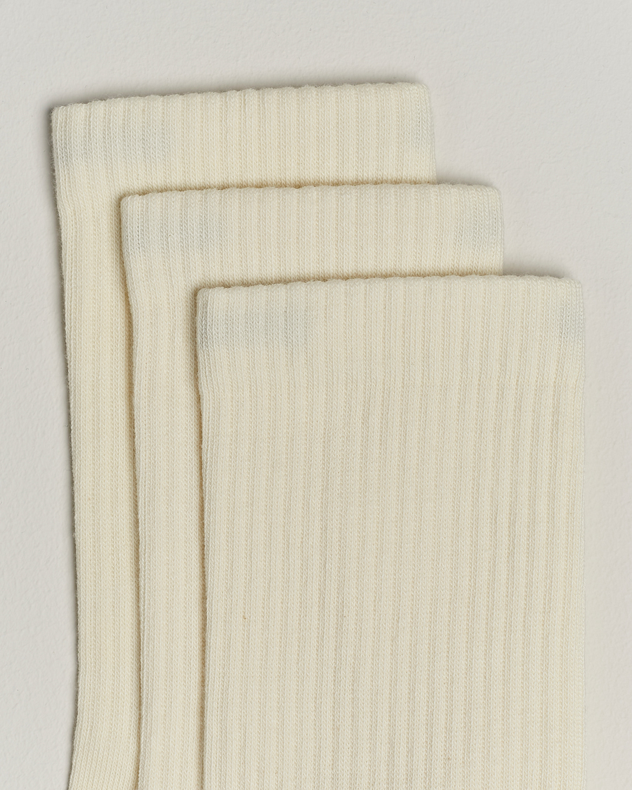 Herre | Klær | Sweyd | 3-Pack Crew Cotton Socks White