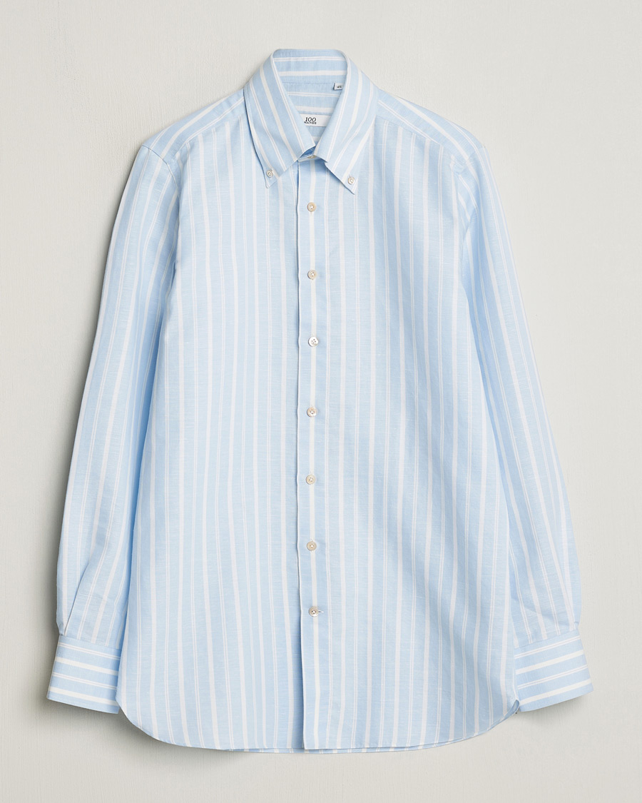 Herre | Skjorter | 100Hands | Cotton Striped Shirt Light Blue