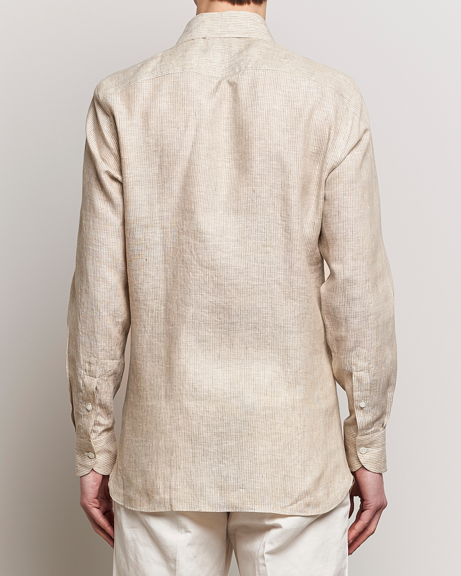 Herre | Skjorter | 100Hands | Striped Linen Shirt Brown