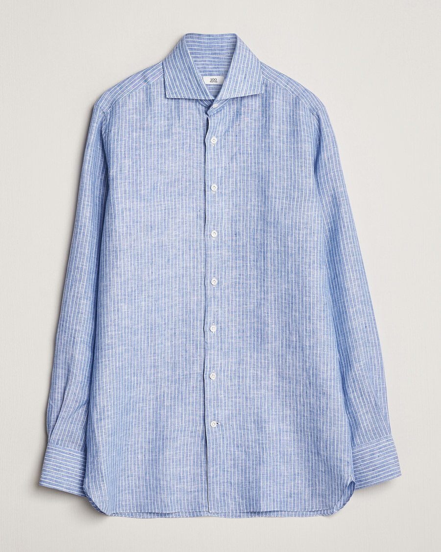 Herre | Skjorter | 100Hands | Striped Linen Shirt Navy