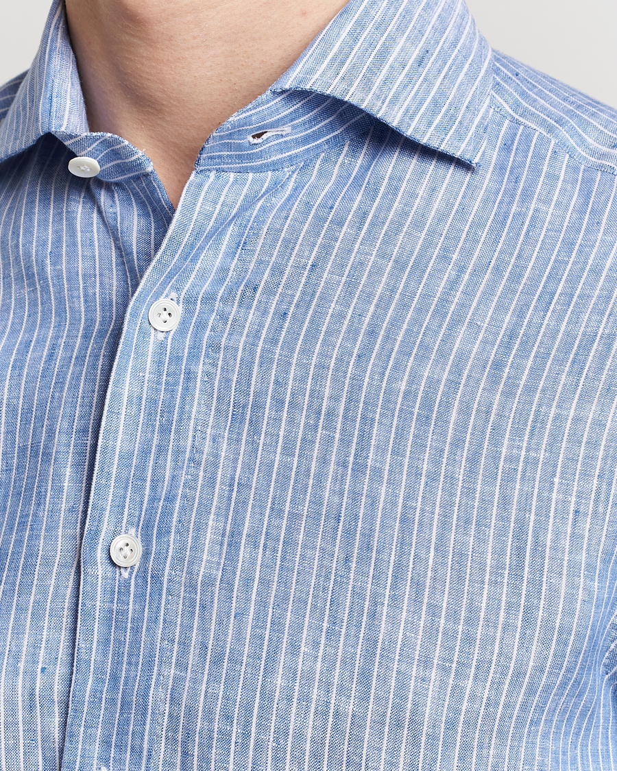 Herre | Skjorter | 100Hands | Striped Linen Shirt Navy