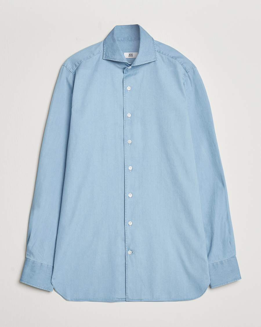 Herre |  | 100Hands | Ice Wash Denim Shirt Light Blue