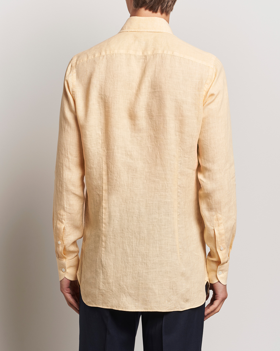 Herre | Skjorter | 100Hands | Natural Stone Washed Linen Shirt Peach
