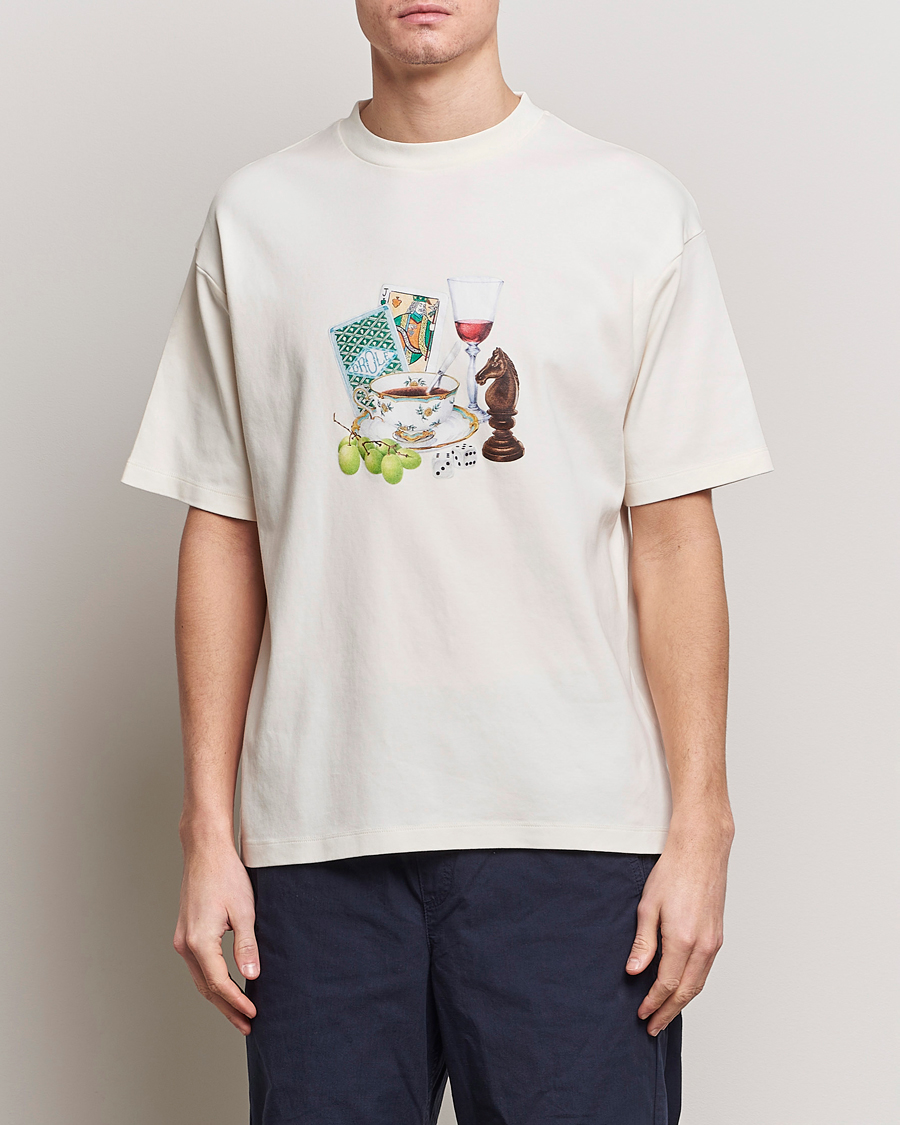Herre | T-Shirts | Drôle de Monsieur | Apres Midi T-Shirt Cream