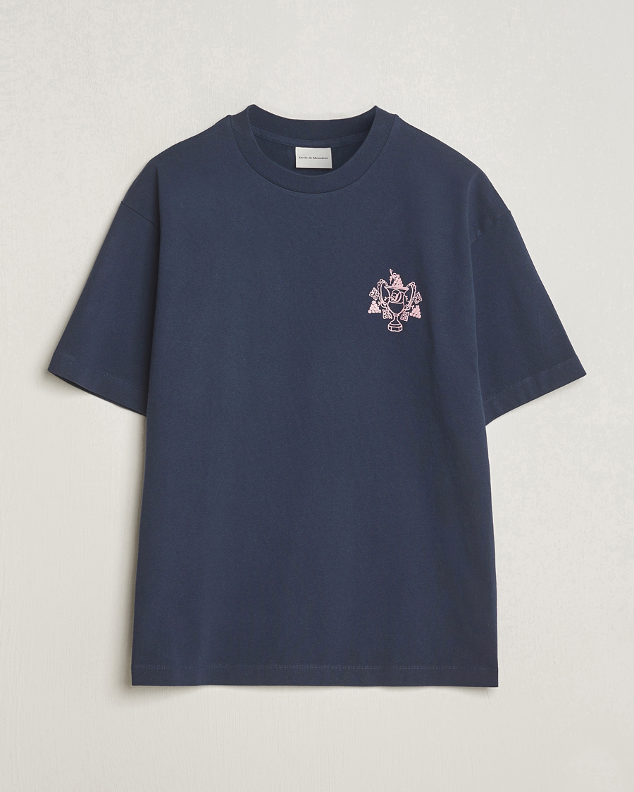 Herre | T-Shirts | Drôle de Monsieur | Blason Embroidered T-Shirt Midnight Blue